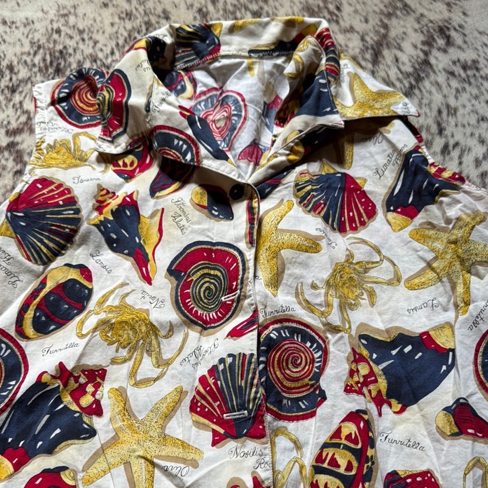 Vintage Nautical Themed Sleeveless Blouse